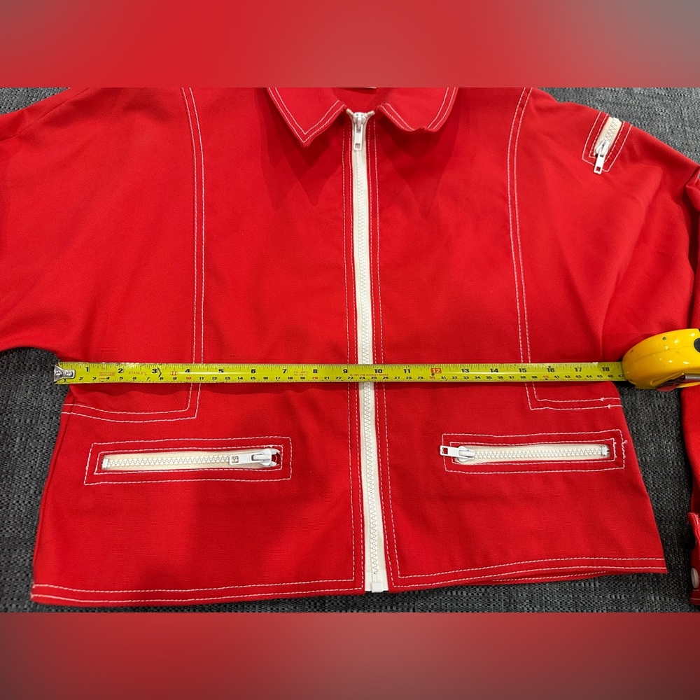 Vintage 70s Mod Canvas Dolman Sleeved windbreaker & high waisted wide leg pants. - Picture 10 of 12